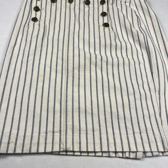 Lauren Ralph Lauren Denim Mini Skirt Striped Nautical Preppy Sailor Size 10 FLAW - Picture 2 of 10